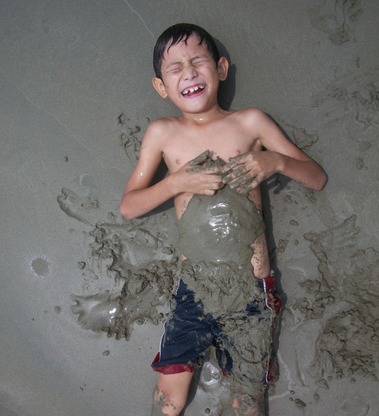 Boy - Smile - Beach - Summer - Mud