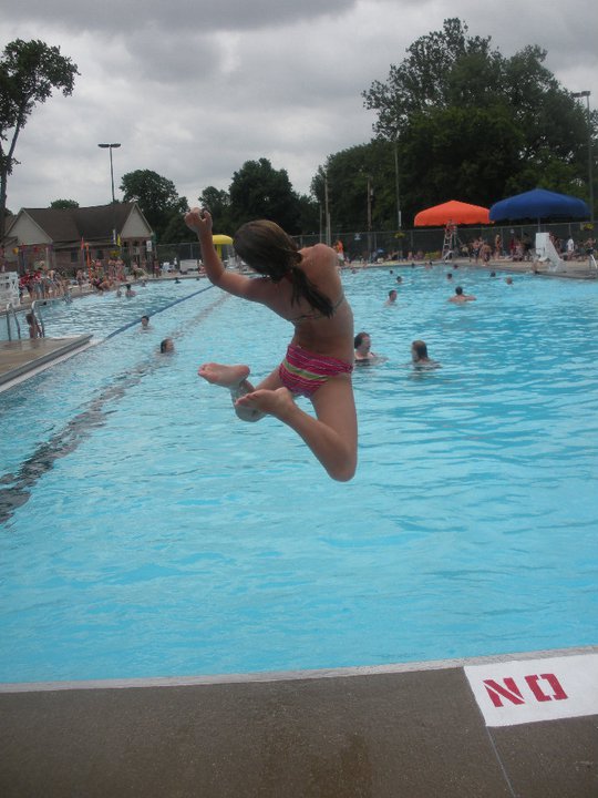 Summer Pool Girl Jump